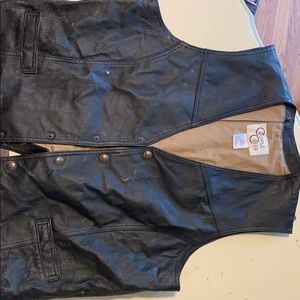 Genuine leather biker vest